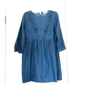 Blue chambray babydoll dress